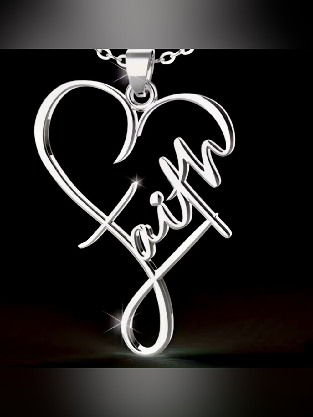Faith & Love Script Necklace Set - Picture 8 of 13